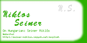miklos seiner business card